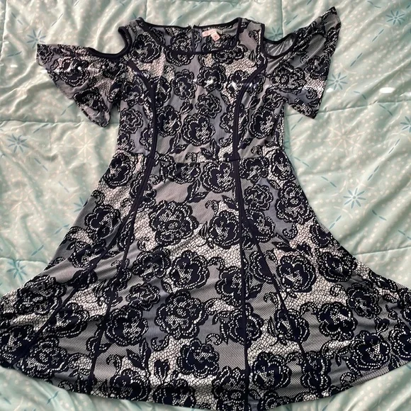 dressbarn blue dress Vintage 1950s Blue/Green Brocade Dress | Barn Owl Vintage Seattle main image 0